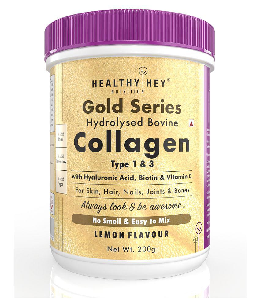 HEALTHYHEY NUTRITION Collagen Gold Series 200gm Lemon Powder 200 gm