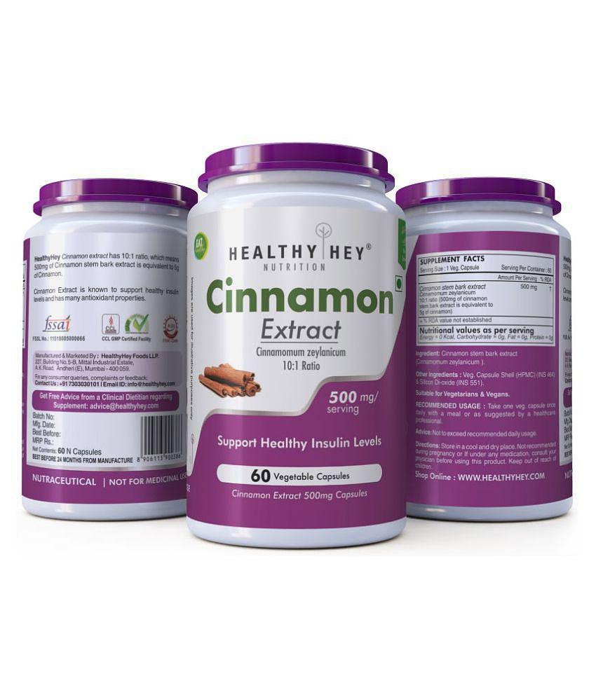 HEALTHYHEY NUTRITION Cinnamon Extract 10:1 Ratio 500 mg Capsule