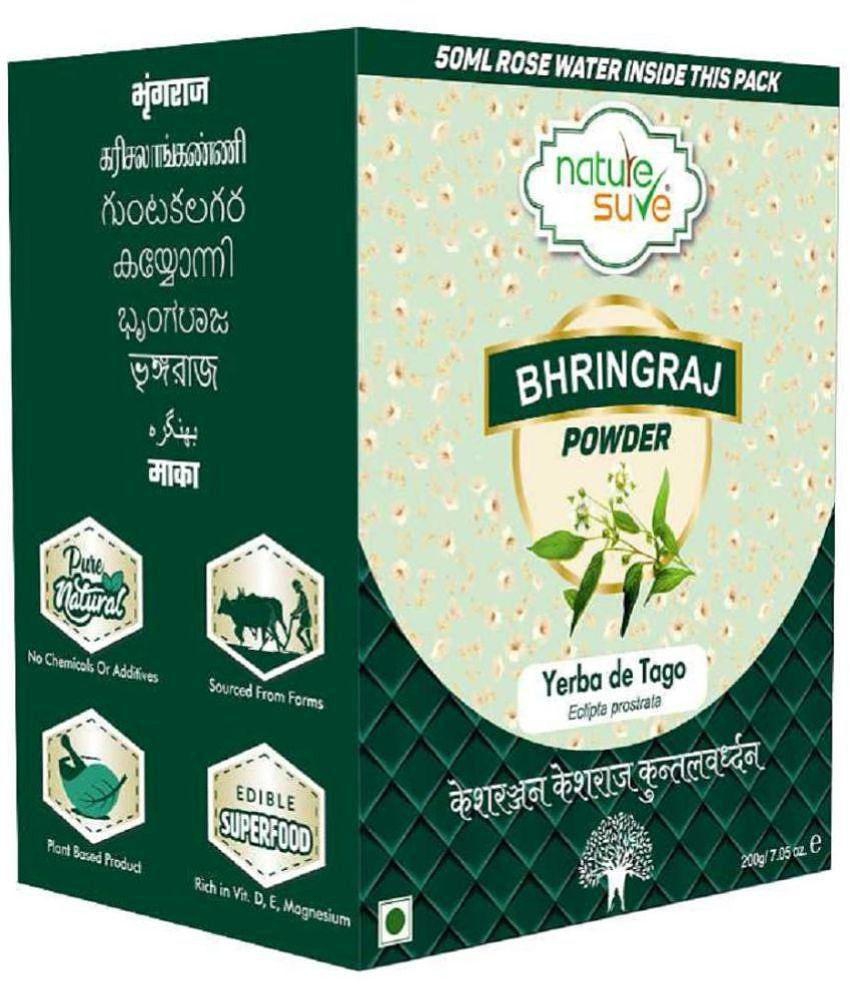 Nature Sure Bhringraj Powder 200g with Free Rose Water 50ml