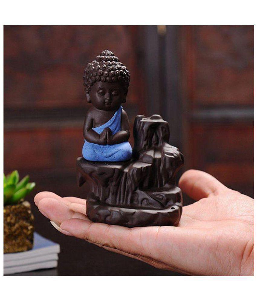 Shiva Arts Multicolour Polyresin Monk Buddha Smoke Backflow - Pack of 1