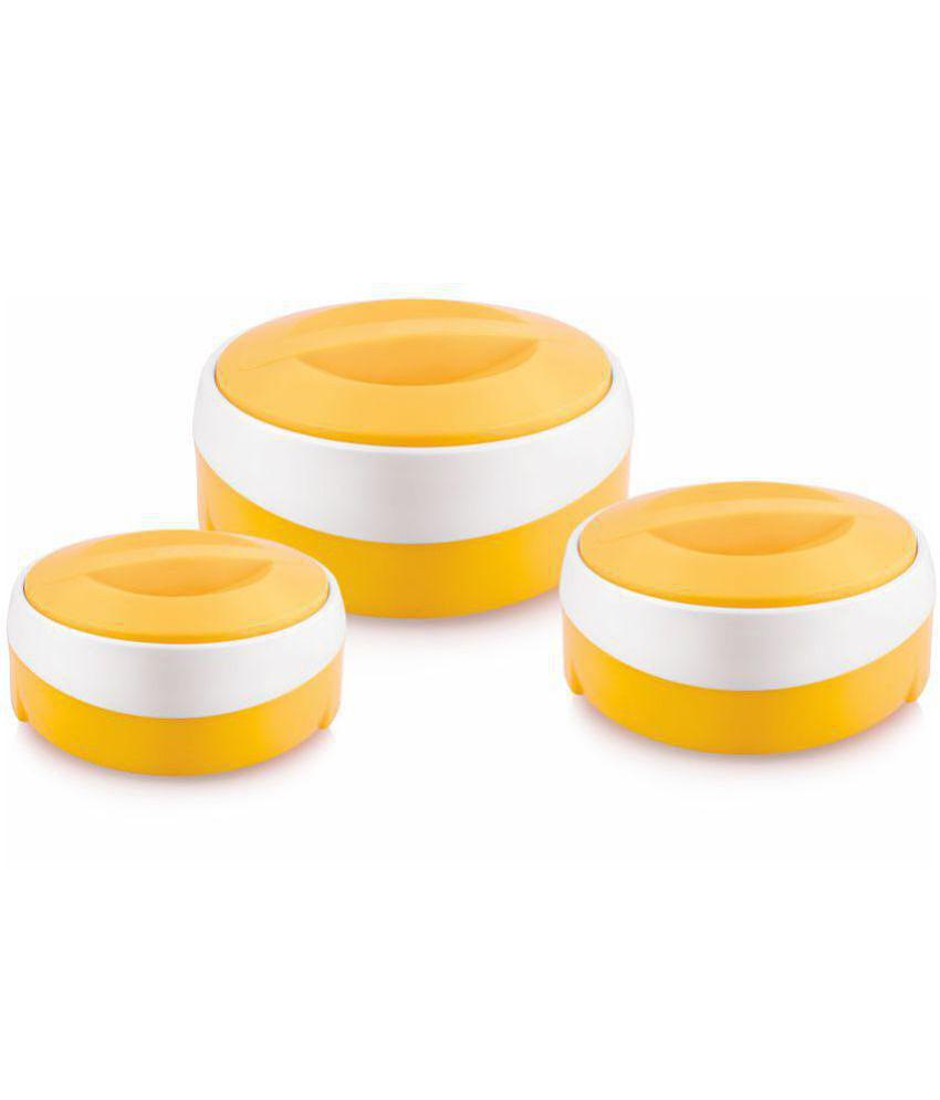 PearlPet - Orange Plastic Serve Casserole ( Set of 3 , 1000,2000,3000 ml mL ) - Orange