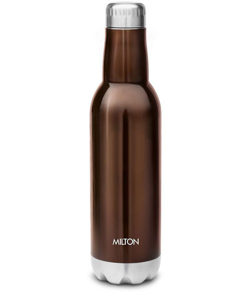 Milton Pride 600 Themosteel Hot and Cold Water Bottle, 500 ml, Dark Brown - Dark Brown