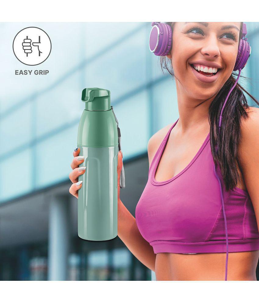 Milton Kool Convex 900 Insulated Inner Pet Water Bottle, 700 ml, Light Green | Easy To Carry | Leak Proof | School | Office | Gym | Hiking | Treking | Travel Bottle - Green