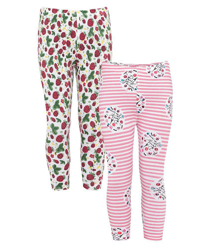 Naughty Ninos - Multi Cotton Girls Leggings ( Pack of 2 ) - None