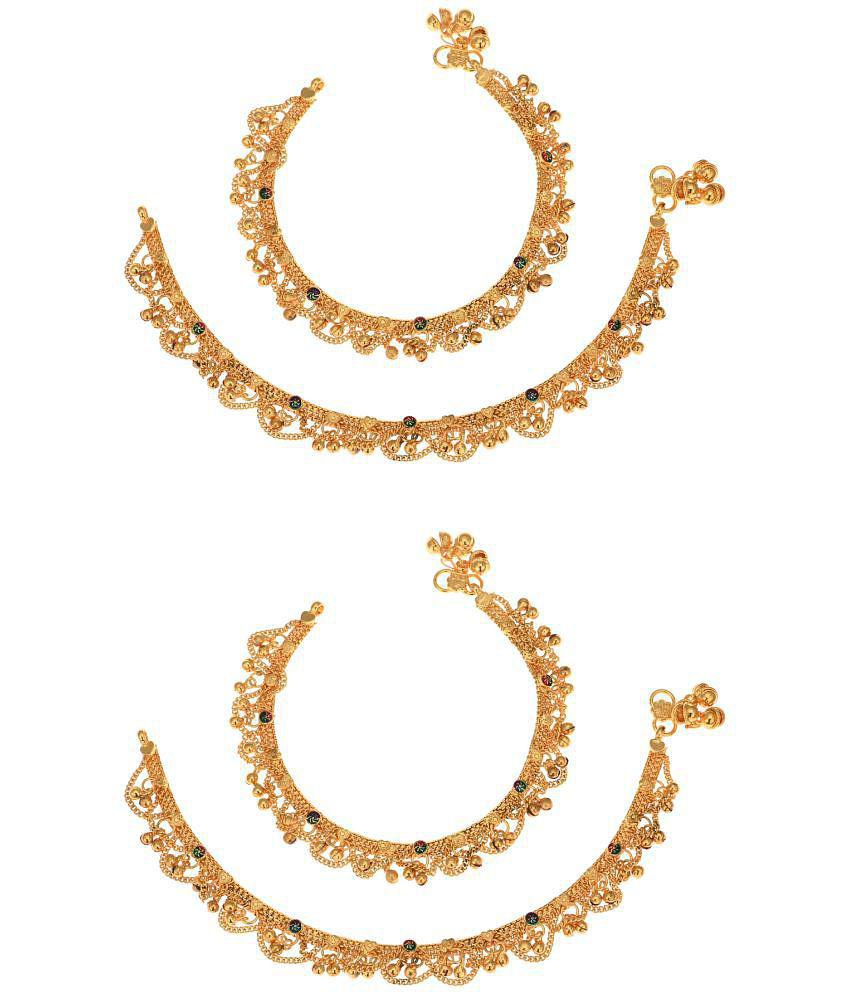 Best Men AanyaCentric - Gold Anklets ( Pack of 2 ) - Gold 2025 at ShopCircuit | ONDC