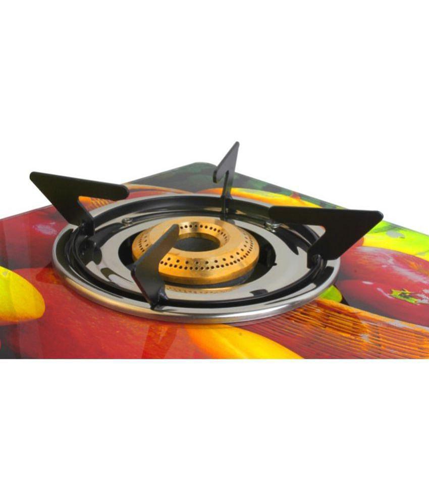 Suryaviva Nano Plus Digital 2B Ms Bk Toughened Glass 2 Cast Iron Burner Gas Stove(Manual Ignition,Multi Colour)