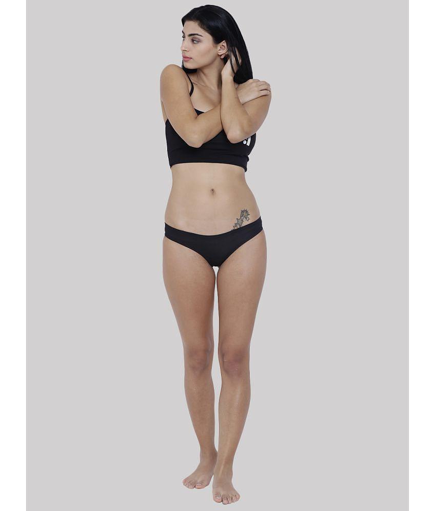 Trendy Men BASIICS By La Intimo - Black BCPSS02 Polyester Solid Womens Hipster ( Pack of 1 ) - N