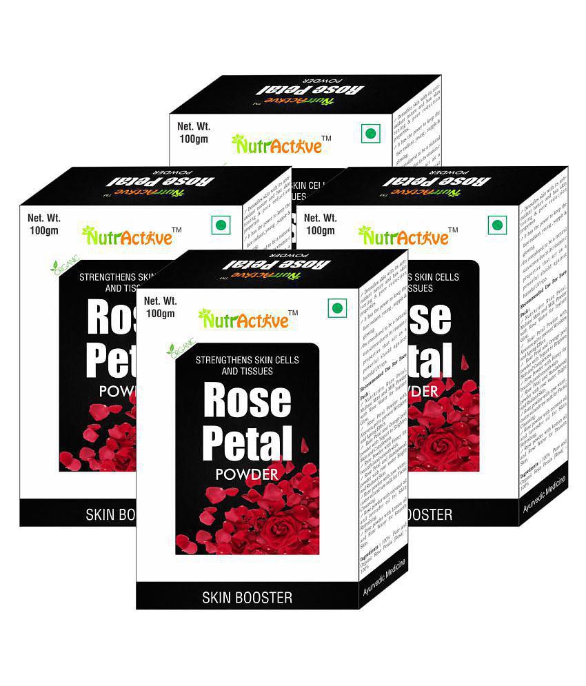 NutrActive Rose Petal Powder 100 gm Pack Of 4