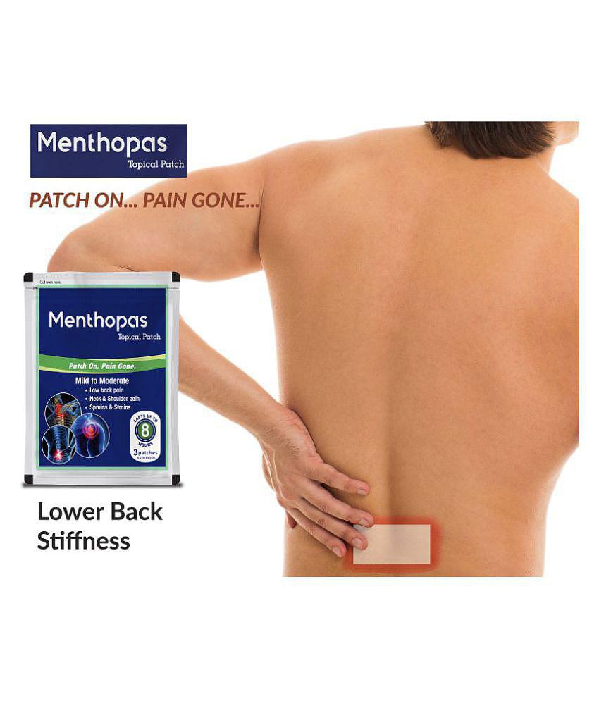 Menthopas Muscle and Joint Pain Relief Patches Knee Back Shoulder Elbow Heel Menstrual Periods 18 Patches Pack Of 6