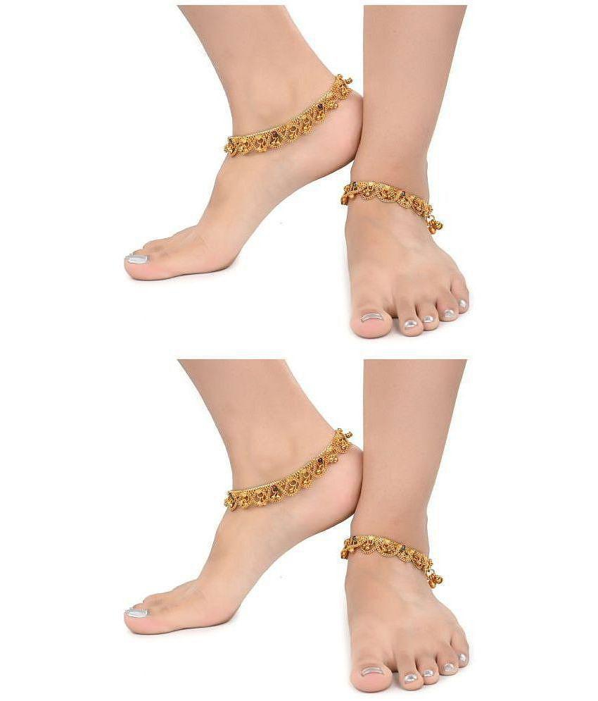 Best Men AanyaCentric - Gold Anklets ( Pack of 2 ) - Gold 2025 at ShopCircuit | ONDC