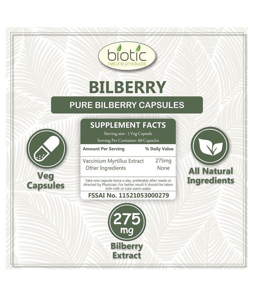 Biotic Bilberry Extract Capsules - 275mg Capsule 60 no.s