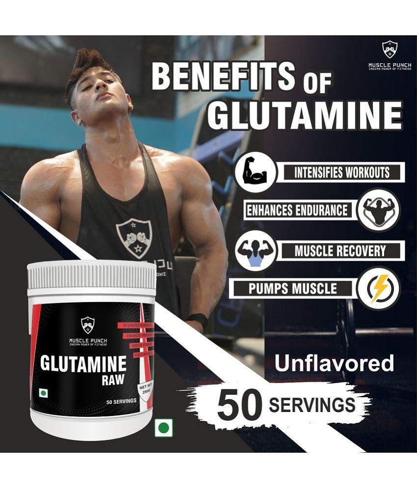 Muscle Punch Muscle Punch | Glutamine Raw| Post Workout | 100% Pure 250 gm 240 gm