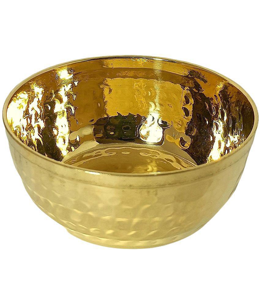 A & H ENTERPRISES - Hammered Katori /Sabzi Bowl Brass Cereal Bowl 200 mL ( Set of 1 ) - Brass