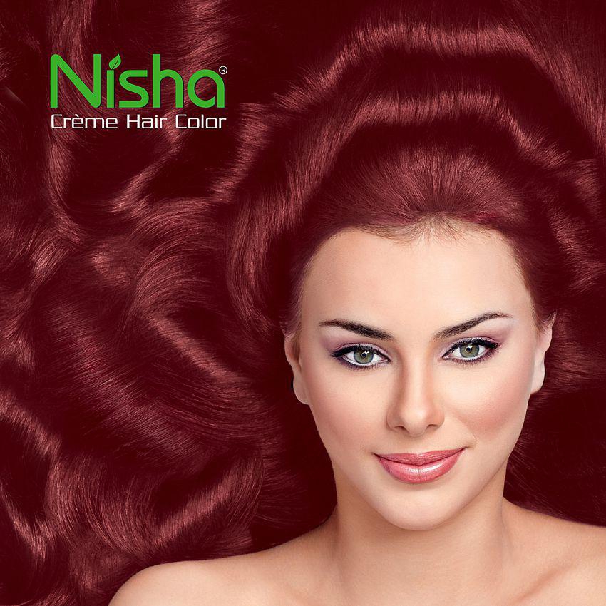 Nisha (60gm, 60ml, 12ml) 3.16 Burgundy + Honey Blonde Hair Color Corrector 270 mL Pack of 2