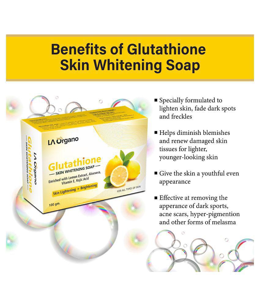 LA ORGANO Glutathione Lemon Skin Lightening Soap 300 g Pack of 3