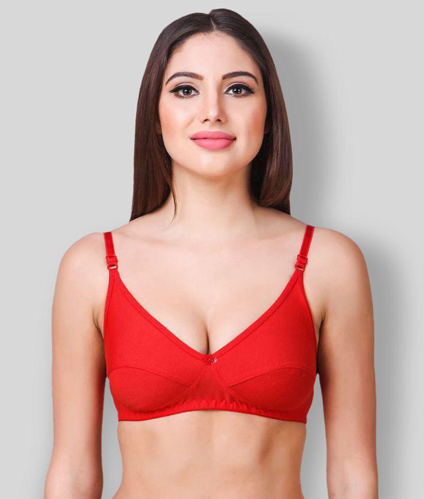Top Men Kiran Enterprises - Multicolor Cotton Non - Padded Womens T-Shirt Bra ( Pack of 6 ) - 36