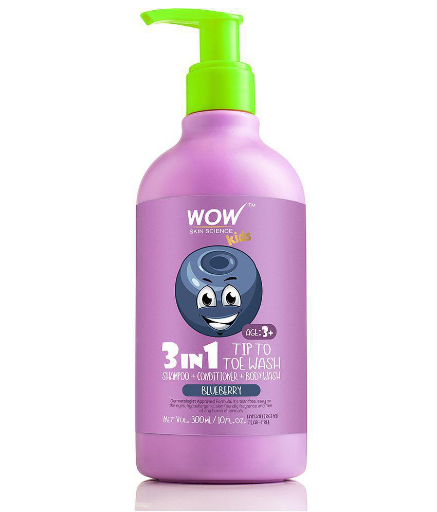 WOW Skin Science Kids 3 in 1 Tip to Toe Wash - Blueberry - 300 mL