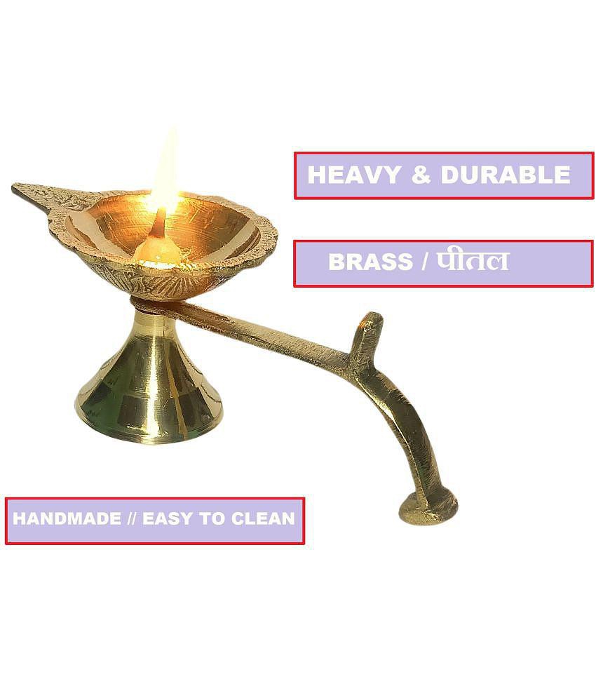 A & H ENTERPRISES - Aarti Diya Pital Diya Handle 1 Pieces ( Pack of 1 )