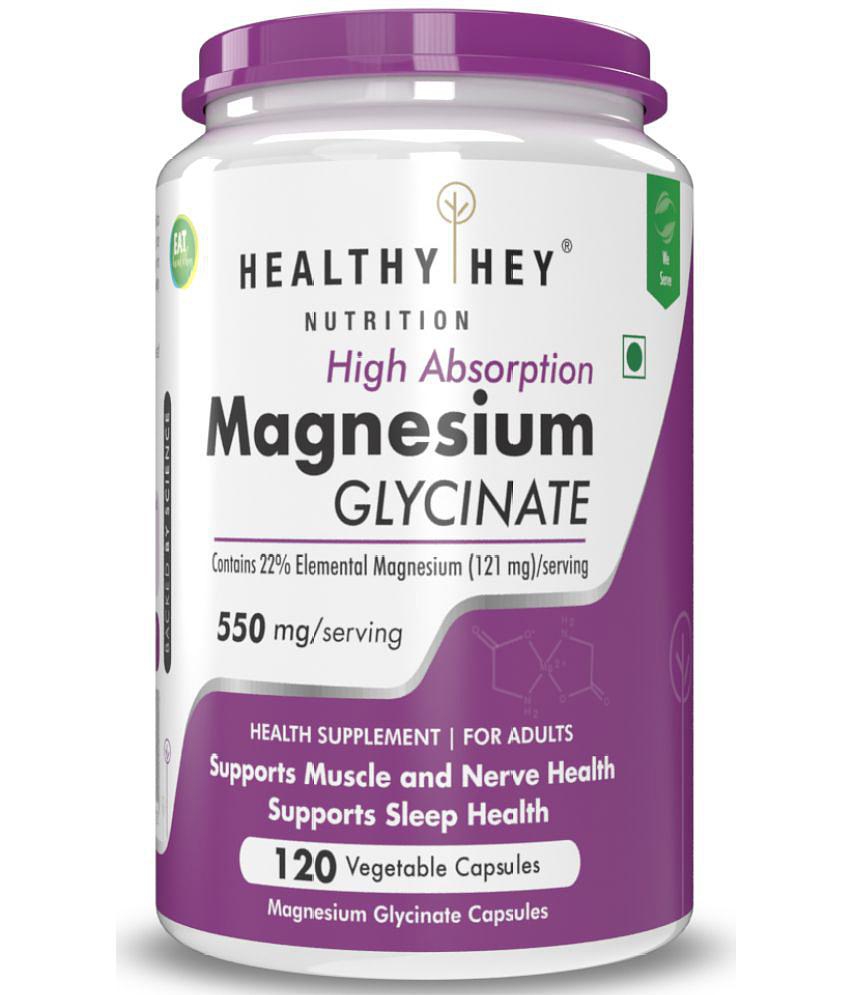 HEALTHYHEY NUTRITION High Absorption Magnesium 120 Vegetable 550 mg Capsule