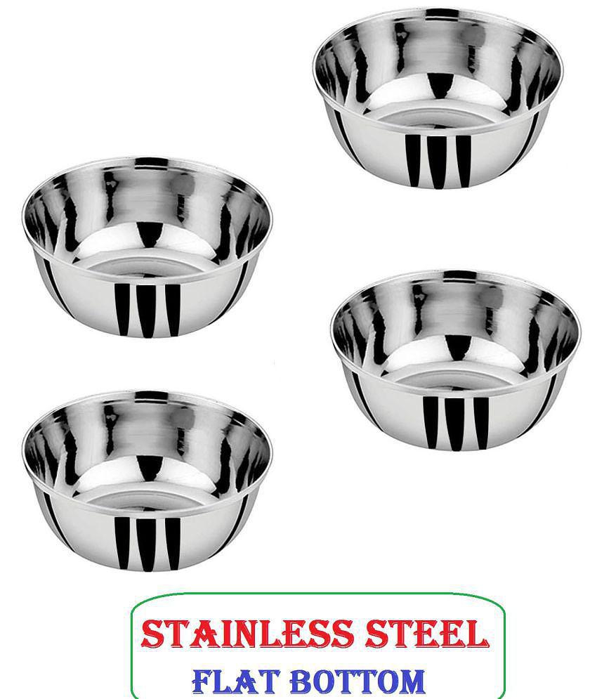 A & H ENTERPRISES - Sabzi Bowl /Katori Heavy Guage Stainless Steel Cereal Bowl 200 mL ( Set of 6 ) - Steel