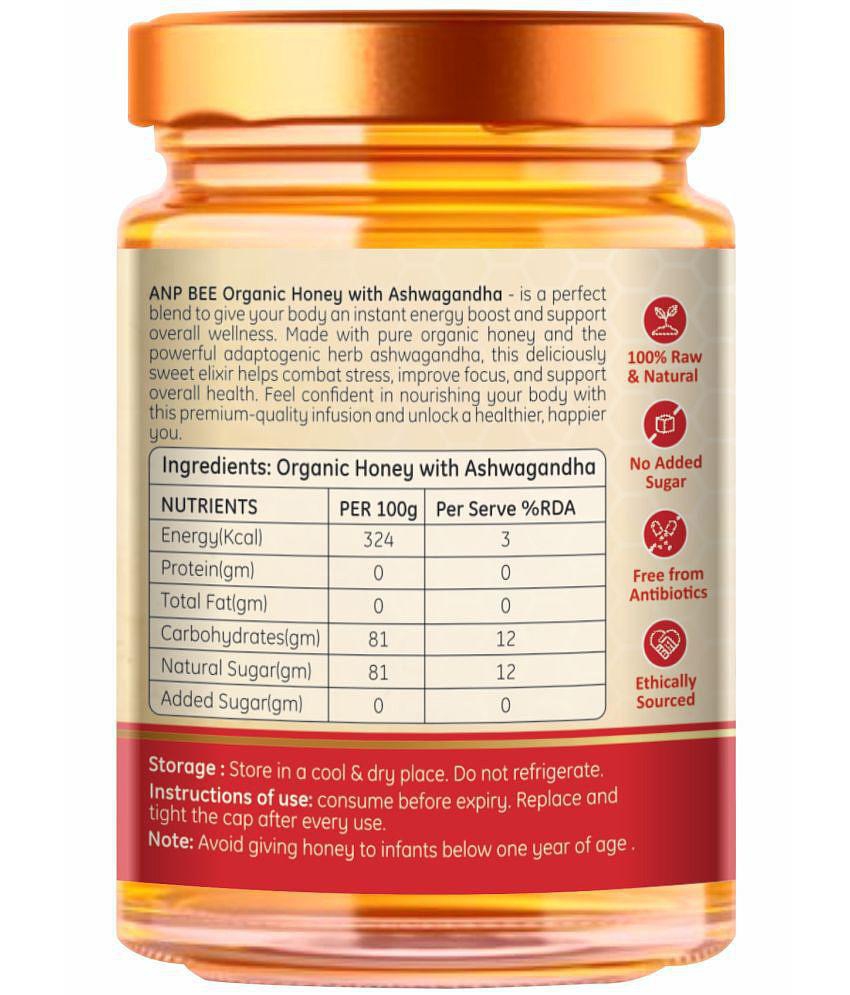 ANP BEE 100% Pure Organic Honey Ashwagandha Honey 250 g Pack of 2