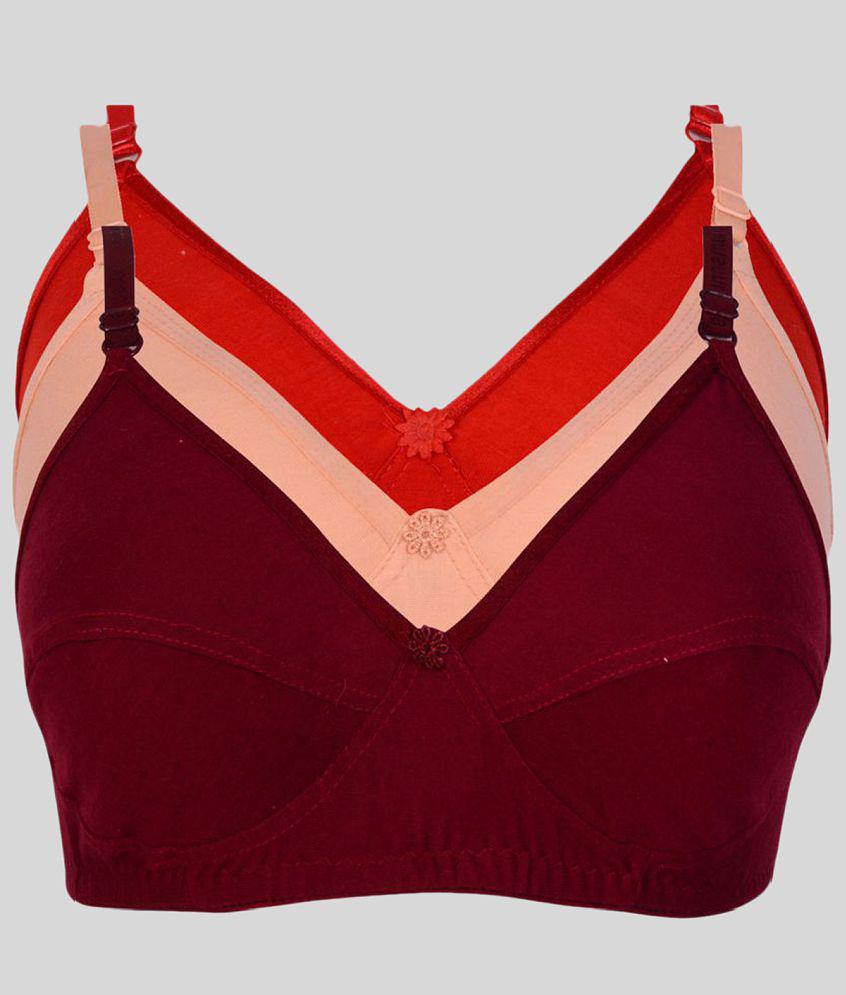 Affordable Men Kiran Enterprises - Multicolor Cotton Blend Non - Padded Women's Minimizer Bra ( 
