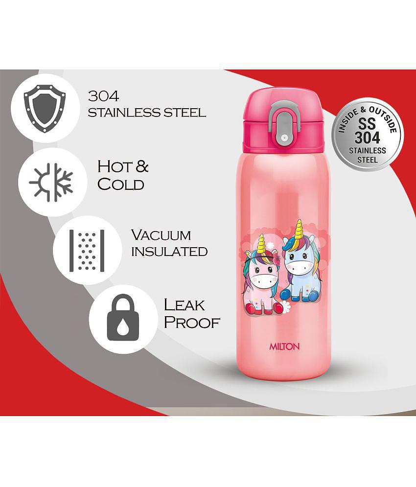 Milton Jolly 475 Thermosteel Sipper Water Bottle for Kids, 390 ml, Pink - Pink