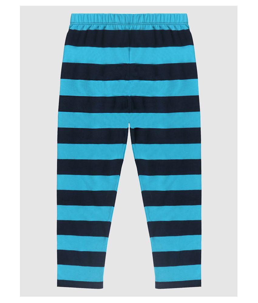 Lazy Shark Boys Turquoise Blue  Black Printed Night suit - None