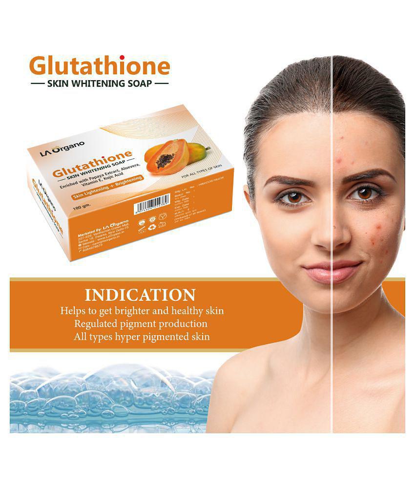 LA ORGANO Glutathione Papaya Skin Lightening Soap 100 g Pack of 3