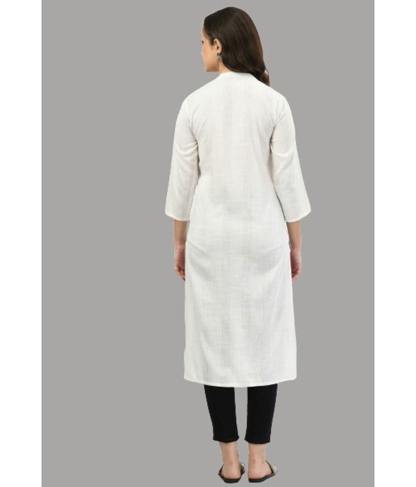 Elegant Women MAURYA - White Cotton Women''s Straight Kurti ( Pack of 1 ) - None 2025 at ShopCir