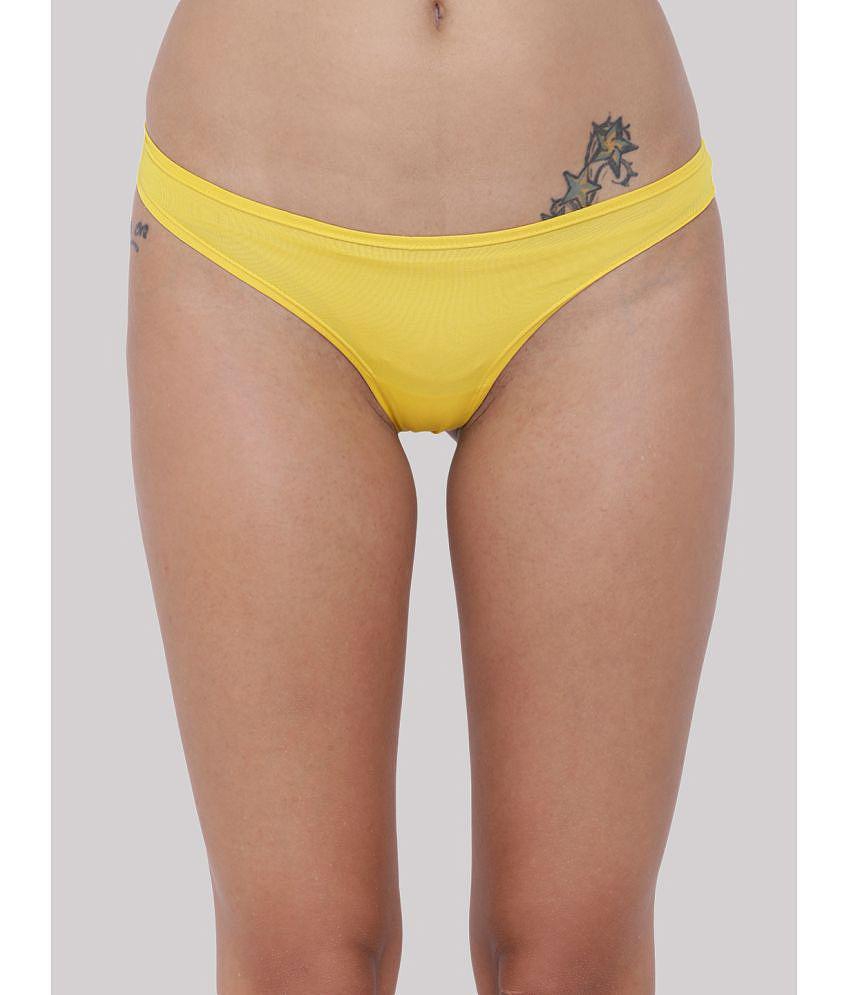 Exclusive Men BASIICS By La Intimo - Yellow BCPSS01 Polyester Solid Women's Bikini ( Pack of 1 )