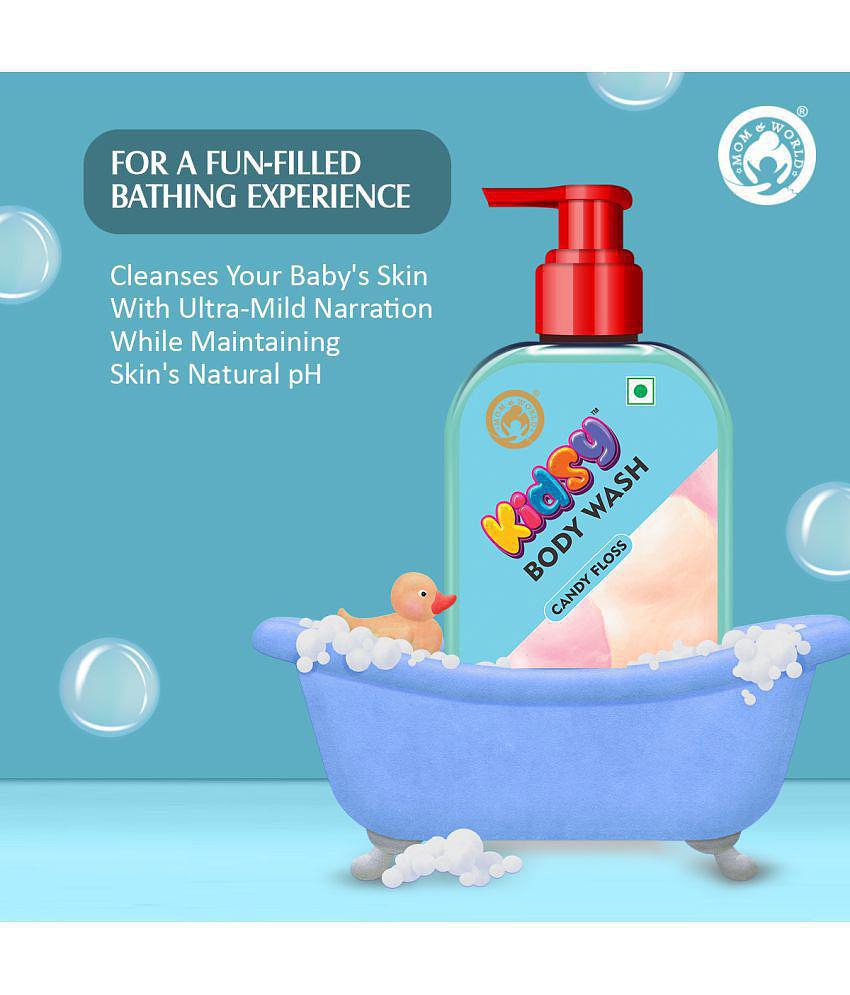 Mom & World Kidsy Candy Floss Body Wash No Tears, No SLS For KIDS, Dermatologically Tested, pH Balanced, 240 ml