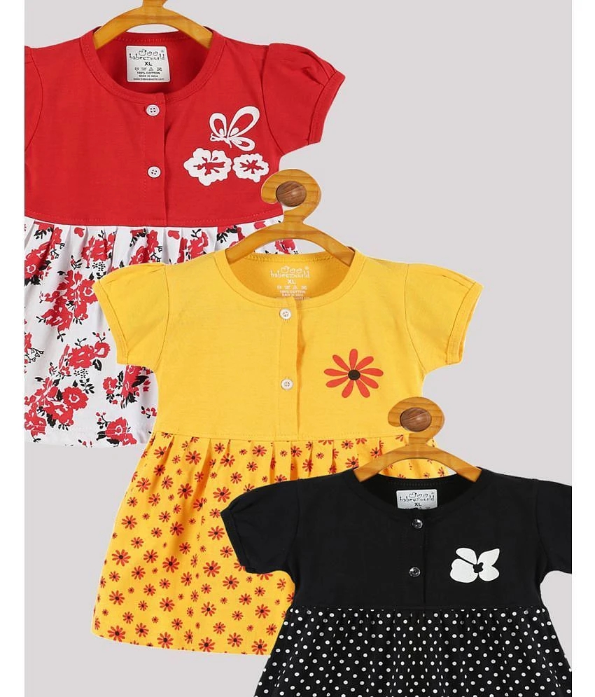 Trendy Men Babeezworld - Multi Cotton Baby Girl Frock ( Pack of 3 ) - None 2025 at ShopCircuit |