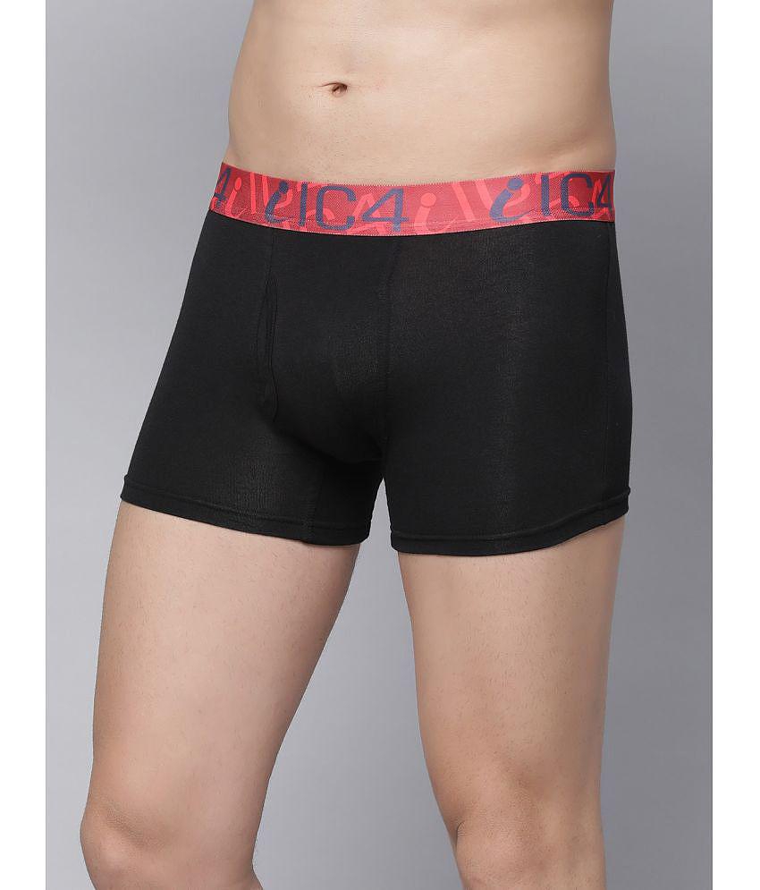 IC4 -  Black Cotton Blend Men's Trunks ( Pack of 2 ) - XL