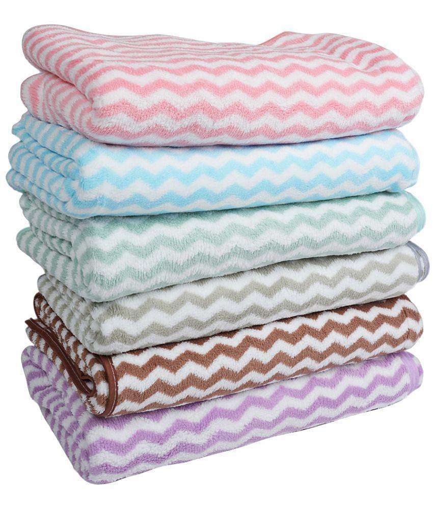 Top Men STYLE SHOES Cotton Blend Striped 325 -GSM Bath Towel ( Pack of 1 ) - Light Blue - Light 