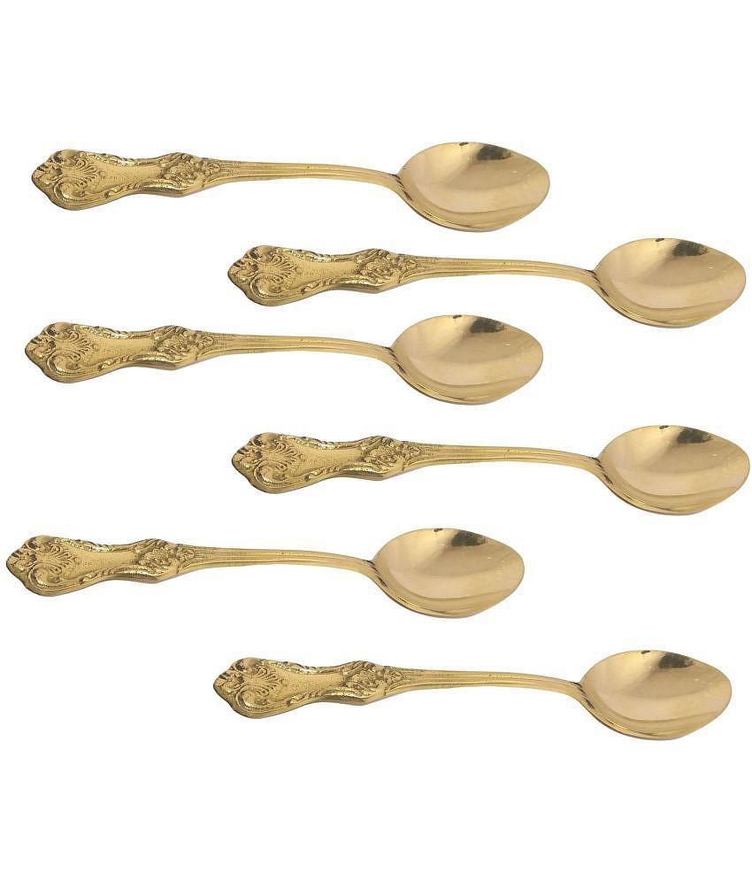 A & H ENTERPRISES - Brass Brass Table Spoon ( Pack of 6 ) - Brass