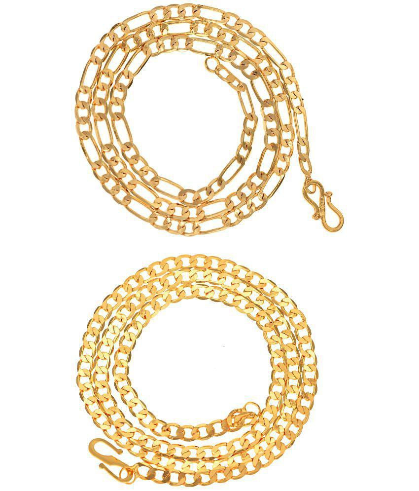 Sophisticated Men AanyaCentric Combo of 2 Gold Plated 22inches Long Fashion Chain - None 2025 at