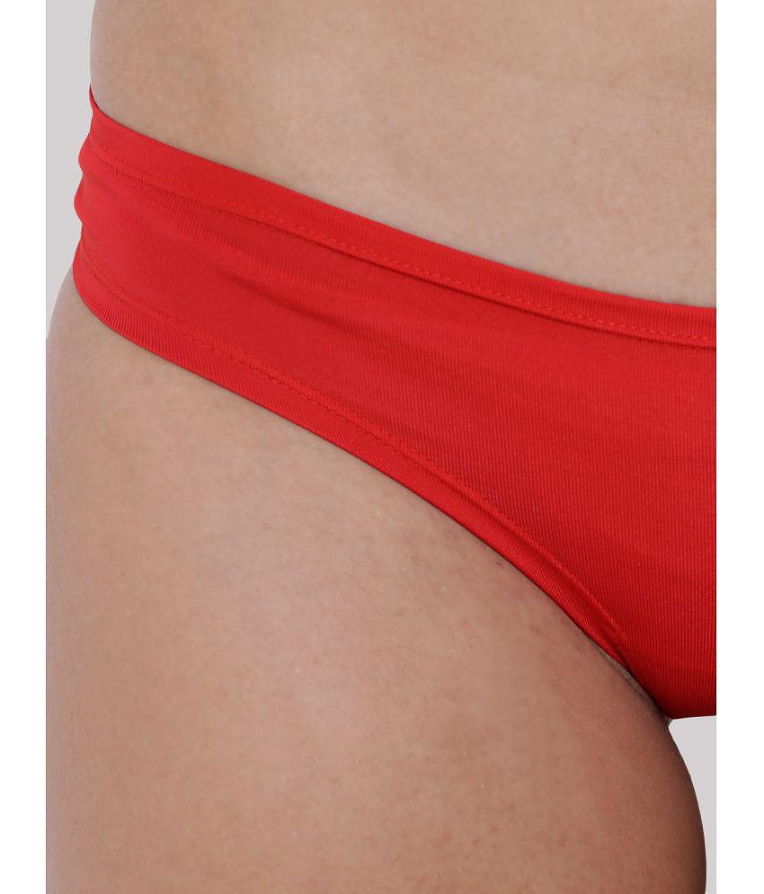 New Men BASIICS By La Intimo - Red BCPSS02 Polyester Solid Women's Bikini ( Pack of 1 ) - None 2