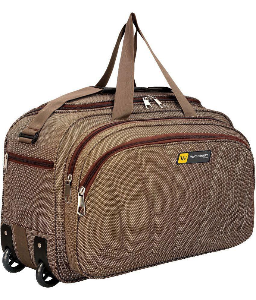 Waycraft - 55 Ltrs Brown Polyester Duffle Trolley - L