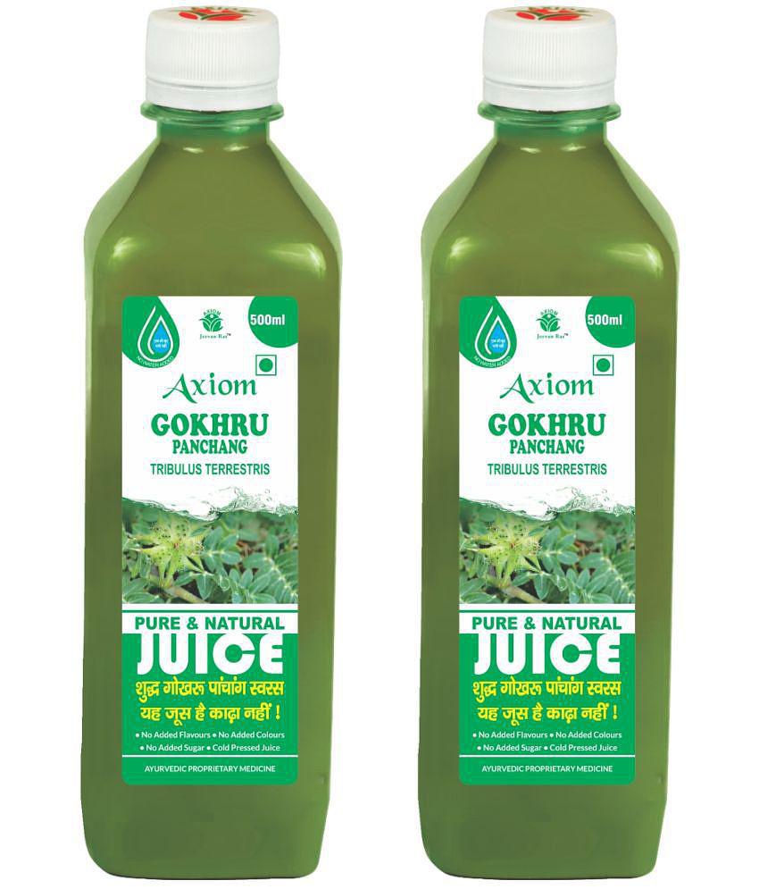 Axiom Gokhru Juice 500ml (Pack of 2) | 100% Natural WHO-GLP,GMP,ISO Certified Product