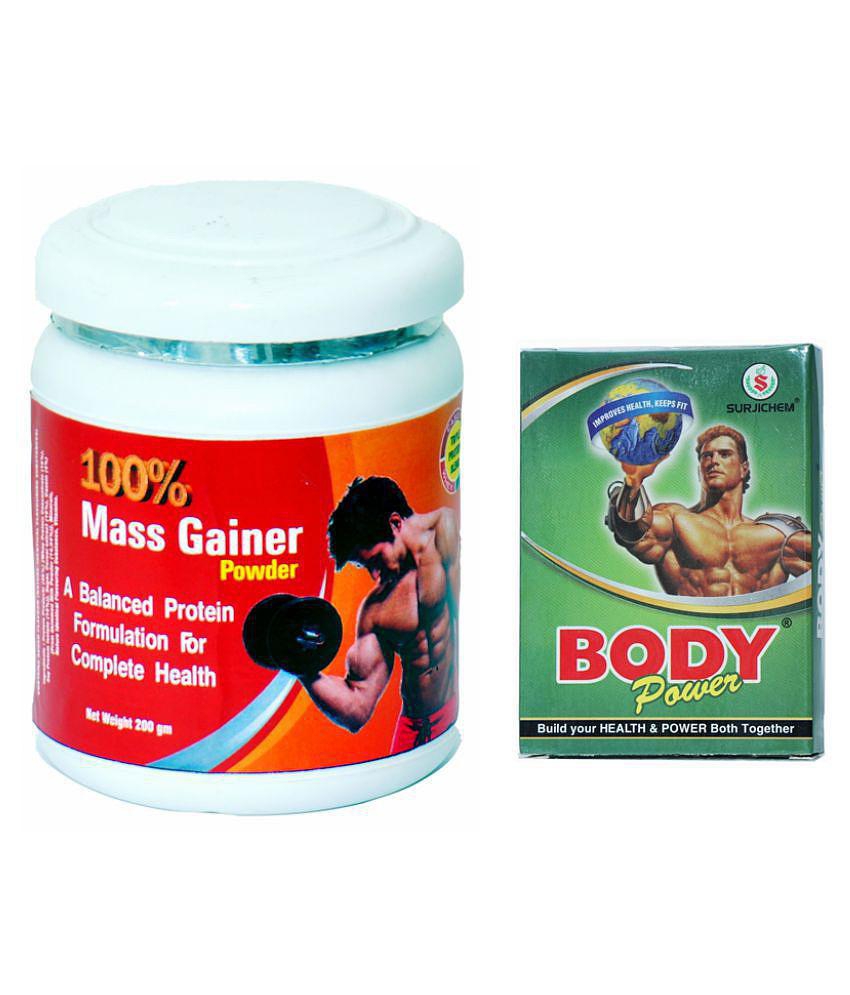 Rikhi 100% Mass Gainer 200 Gm & Body Power Capsule 20 no.s