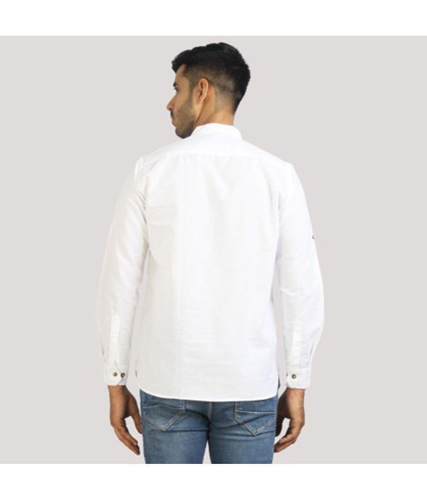 Life Roads - White Cotton Men's Shirt Style Kurta ( Pack of 1 ) - None