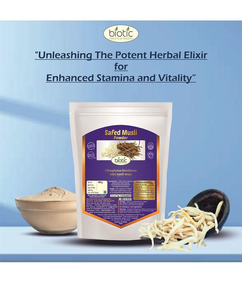 Biotic Safed Musli Powder and Black Musli Powder (Kali Musli Powder) 200 gm