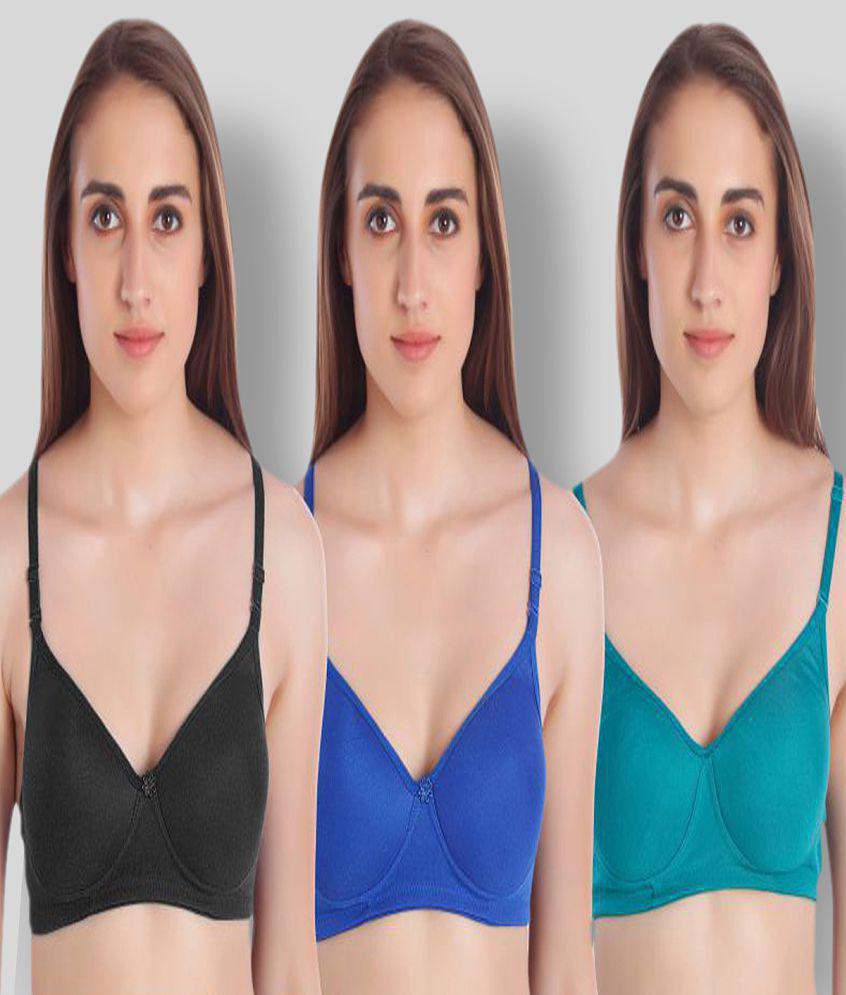 Exclusive Women MiEstilo - Multicolor Cotton Padded Women's T-Shirt Bra ( Pack of 3 ) - 40B 2025