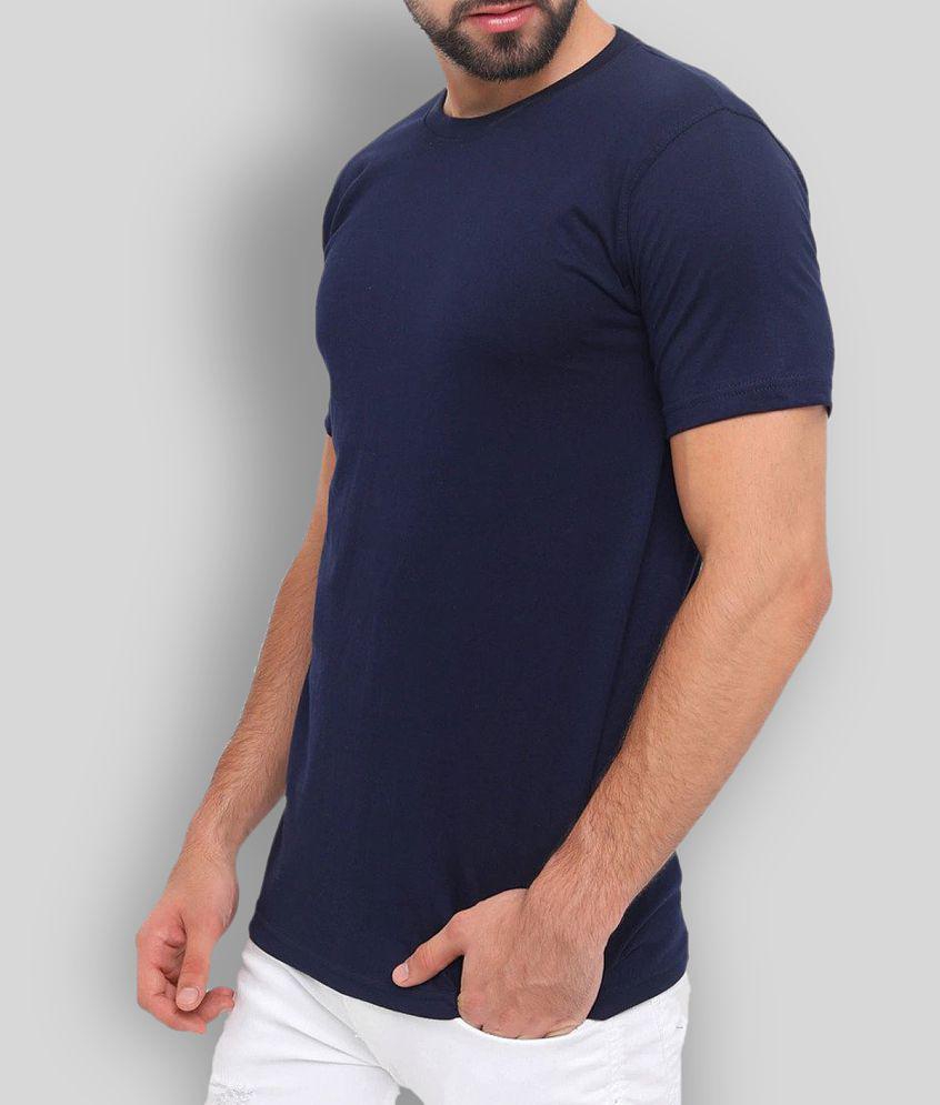 SKYRISE - Navy Blue Cotton Slim Fit Men's T-Shirt ( Pack of 1 ) - None