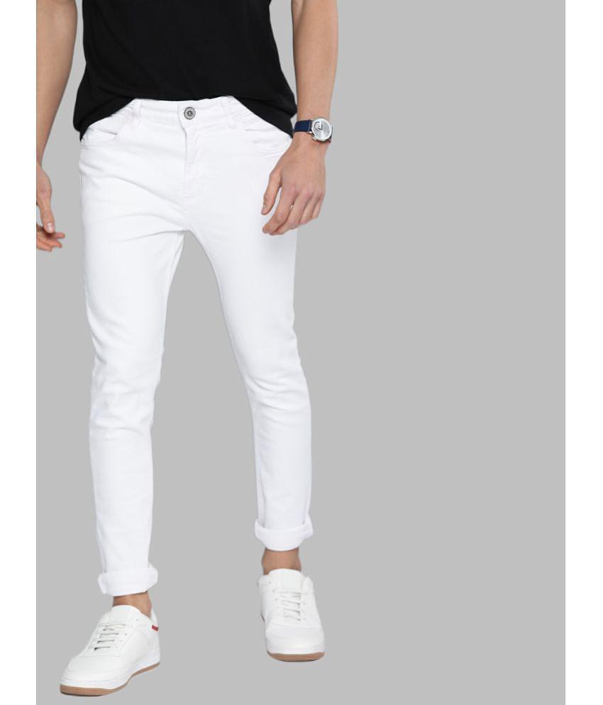 HALOGEN - White Denim Skinny Fit Mens Jeans ( Pack of 1 ) - None