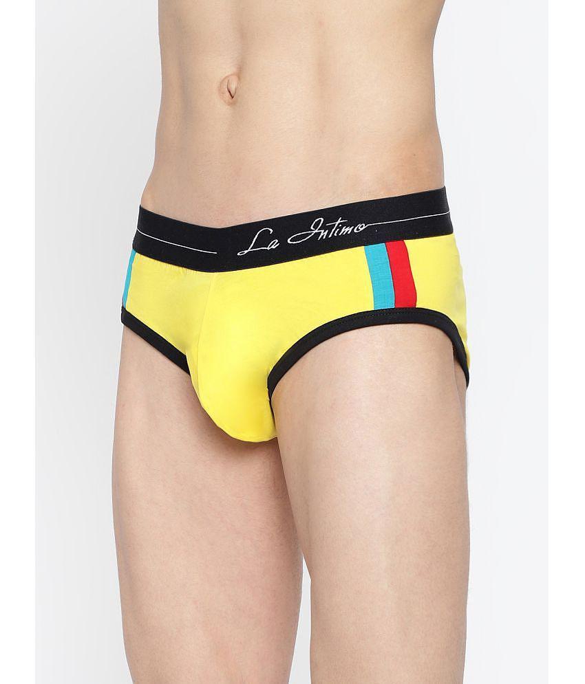 New Men La Intimo Yellow Cotton Mens Briefs ( Pack of 1 ) - None 2025 at ShopCircuit | ONDC