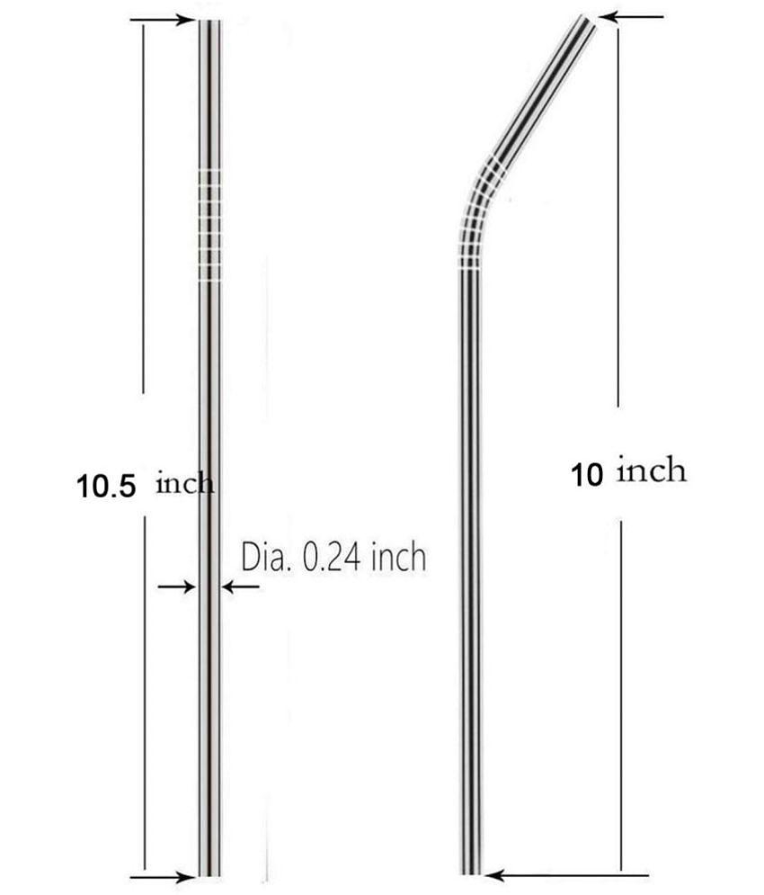 Sansuka Stainless Steel White Straws - White