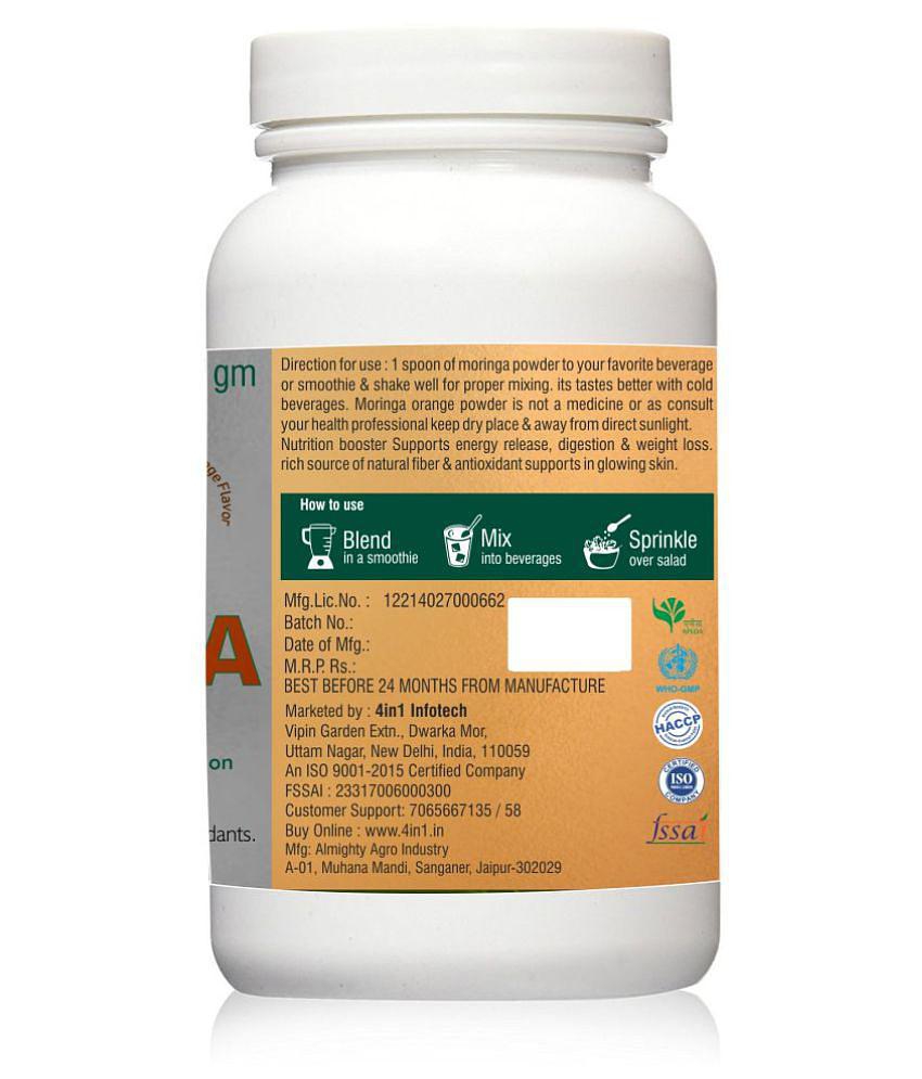 rawmest Moringa Powder Anti-Ageing & Supports Healthy Skin 300 gm Orange Multivitamins Powder