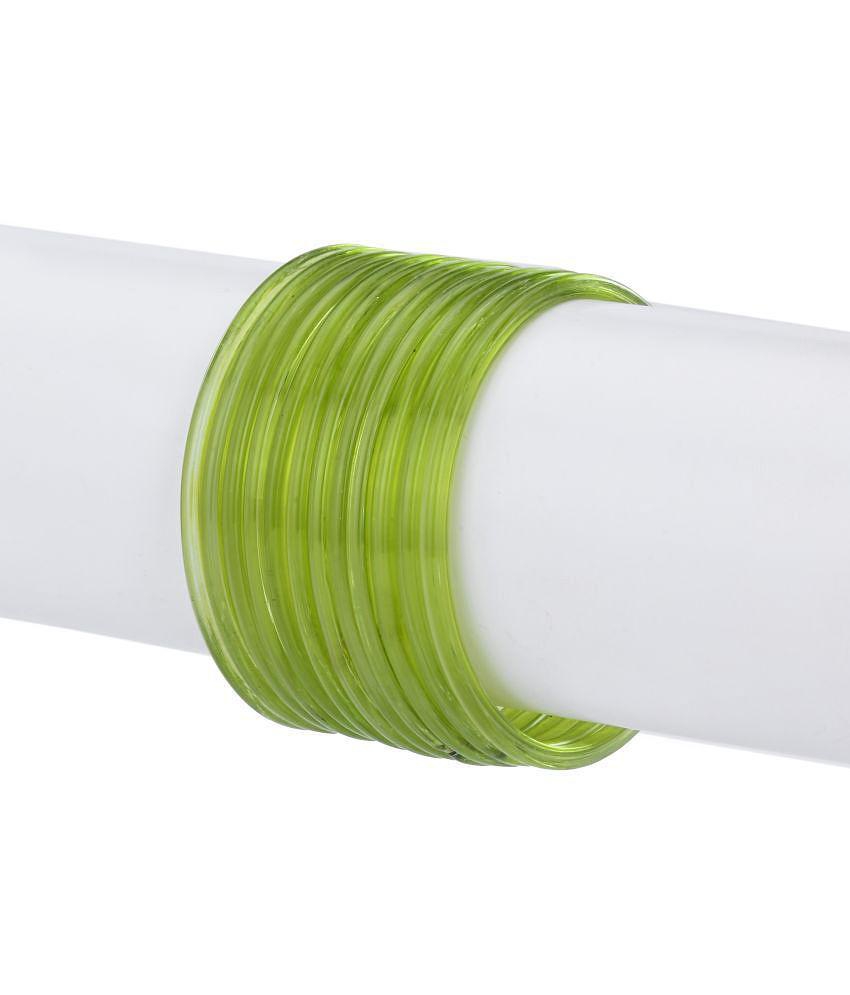 Elegant Men Somil - Green Bangle Set ( Pack of 12 ) - None 2025 at ShopCircuit | ONDC